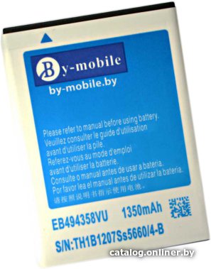 

Аккумулятор для телефона By-mobile совместим с Samsung EB494358V