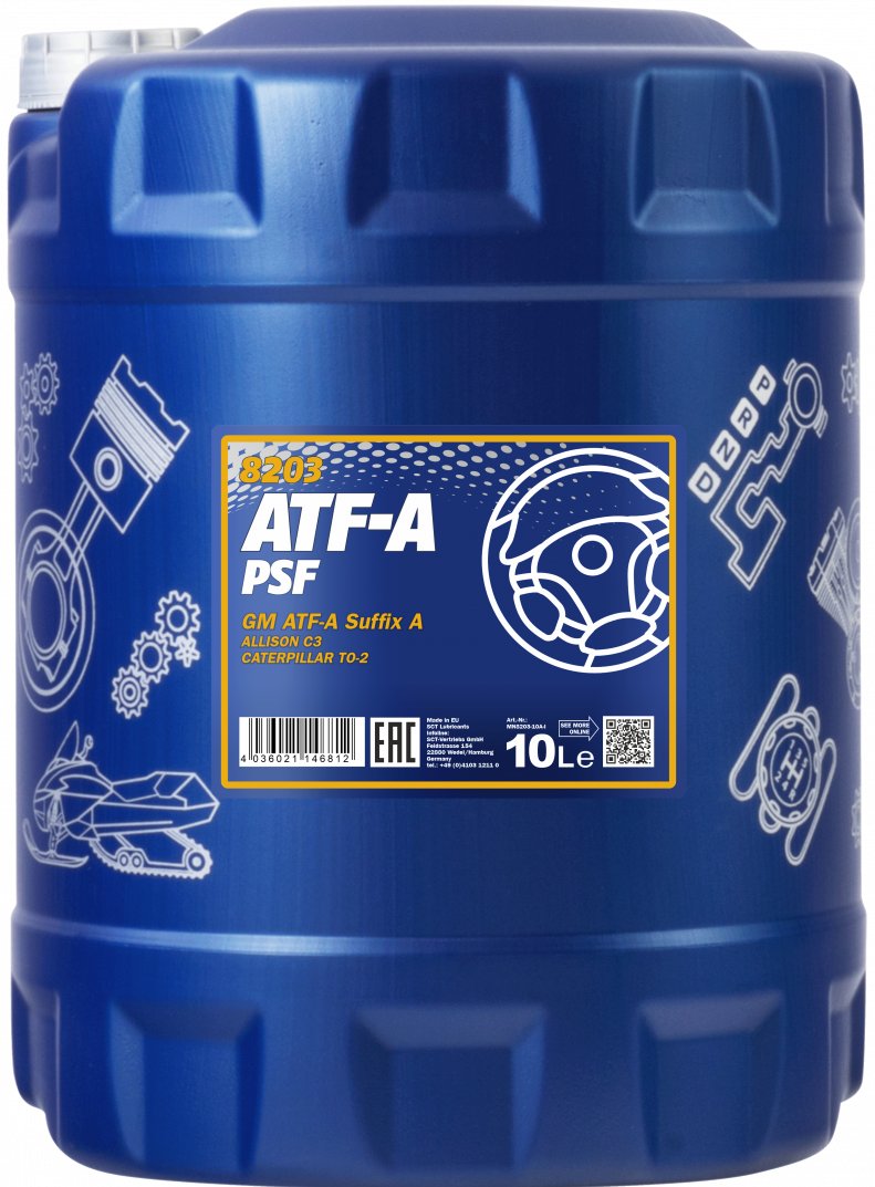 

Трансмиссионное масло Mannol ATF-A PSF 10л