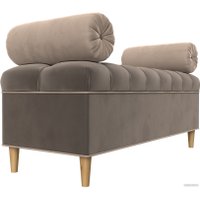 Банкетка Лига диванов Глория 113662 (велюр коричневый/бежевый/бежевый)