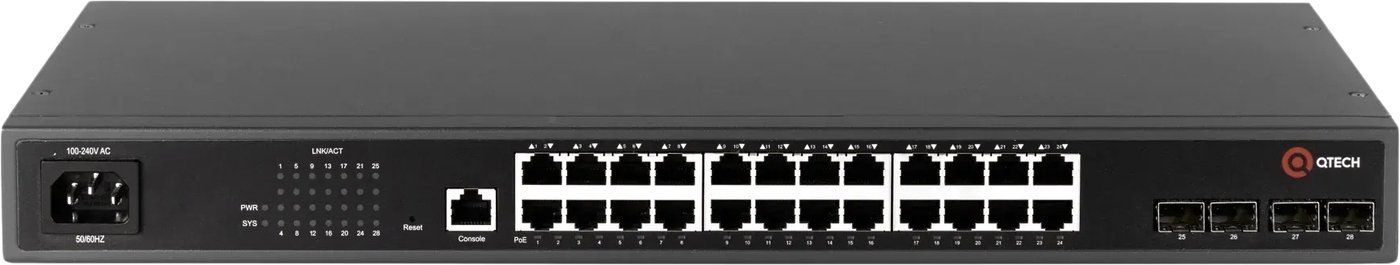 

Управляемый коммутатор уровня 2+ QTECH QSW-4610-28T-POE-AC