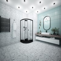 Душевой уголок Метакам Classic Black 80x80 ШПS_013570 (прозрачное стекло)