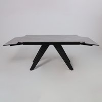 Кухонный стол Lepremo AV 2122 МДФ+керамика раздвижной 1400-2000x850 (серый матовый Larka Grey/черный)