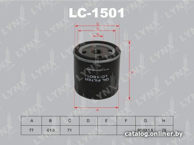Масляный фильтр LynxAuto LC-1006