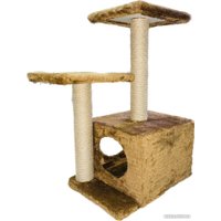 Домик ZooExpress Куб 2 полки 2 входа 81163 (мех/джут)