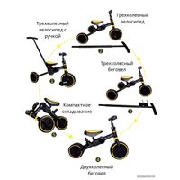 Беговел-велосипед Bubago Flint BG-FP-3 с ручкой (черный/желтый)