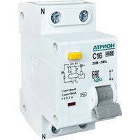 Дифференциальный автомат Атрион AD63 1P+N 16A 30mA (С)4.5kA тип АС