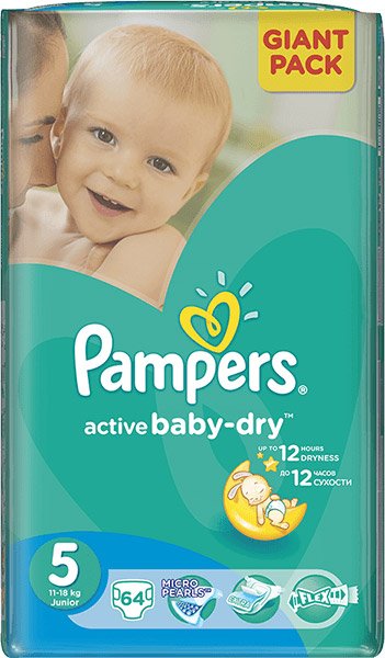 

Подгузники Pampers Active Baby-Dry 5 Junior (64 шт)