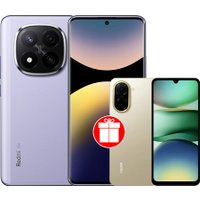 Телефон Xiaomi Redmi Note 14 Pro+ 5G 8GB/256GB международная версия (фиолетовый) + Xiaomi Redmi A5 3GB/64GB (песочное золото) по акции