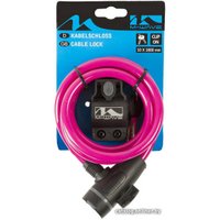 Тросовый велосипедный замок M-Wave S 10.18 (розовый)