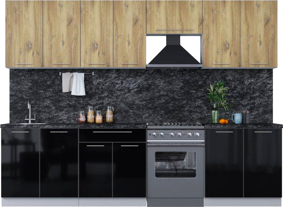 

Кухонный модуль Интерлиния Мила Пластик 2.9 А (дуб эпоксид/черный/кастилло темный)