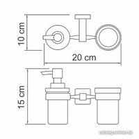 Держатель для стакана и дозатора мыла Wasserkraft Lippe K-6589