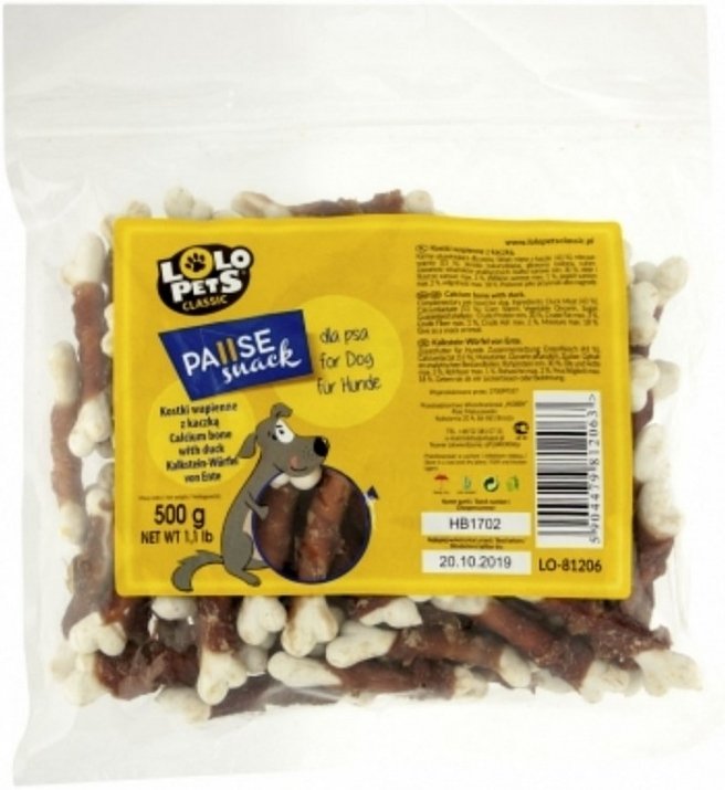 

Лакомство для собак Lolo Pets Кальциевая косточка с уткой 0.5 кг