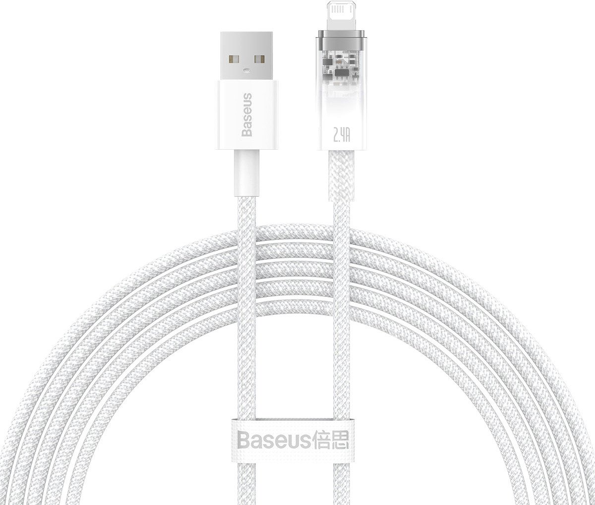 

Кабель Baseus Explorer Series Fast Charging Cable with Smart Temperature Control 2.4A USB Type-A - Lightning (2 м, белый)