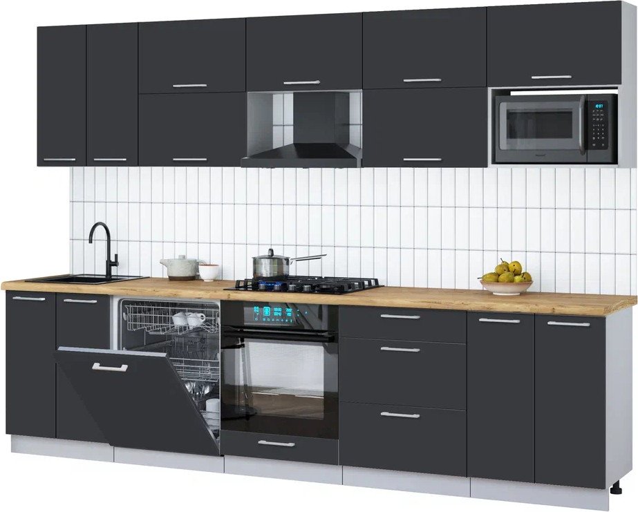 

Готовая кухня Интерлиния Мила Gloss 3.0-ПМ2 (пепел/пепел/дуб бунратти)