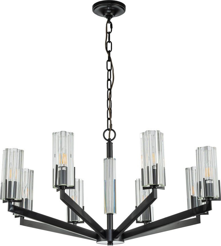 

Подвесная люстра Belfast Malone 6035-8 BL CL (черный/стекло)