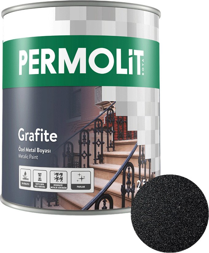 

Грунт-эмаль PERMOLIT Grafite антикоррозийная с эффектом металлик 1770 0.75 кг (черный)