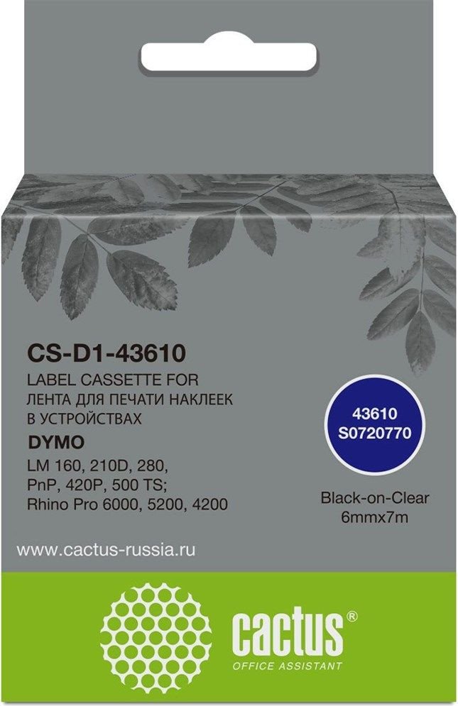 

Картридж CACTUS CS-D1-43610 (аналог Dymo D1-43610)