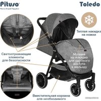 Коляска прогулочная «книга» Pituso Toledo EVA (серый/металлик)