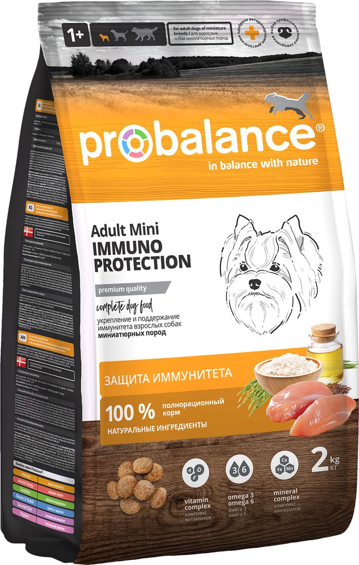 

Сухой корм для собак Probalance Adult Mini Immuno Protection (для миниатюрных пород, защита иммунитета) 2 кг