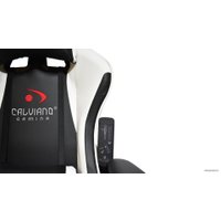 Игровое (геймерское) кресло Calviano Avanti Ultimato (черный/белый, с подножкой)