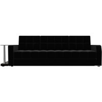 Диван Лига диванов Атлантида 102224 (микровельвет, черный)