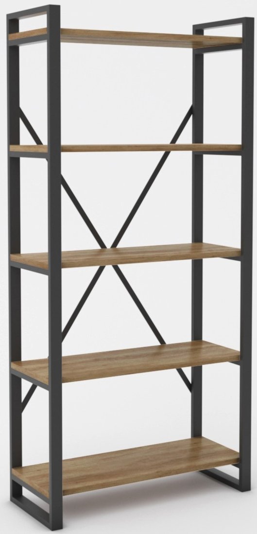 

Стеллаж Hype Mebel Стандарт-2 80x170 (черный/дуб галифакс олово)