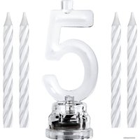 Набор свечей для торта Золотая сказка Цифра-подсвечник 5 591428