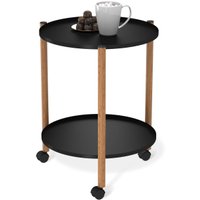 Журнальный столик Sheffilton SHT-CT62 (черный муар/светлый орех)