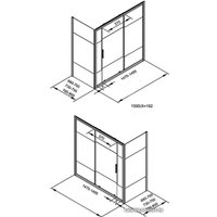 Стеклянная шторка для ванны Aquanet Practic AE10-B-150H150U-CP (прозрачное стекло)