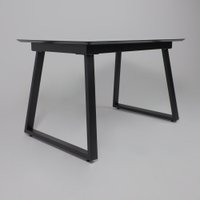 Кухонный стол Lepremo AV 1208 HPL+МДФ раздвижной 1200-1600x800 (мрамор белый/черный)