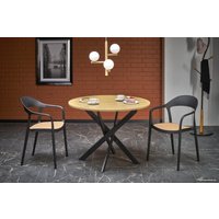 Кухонный стол Halmar Edgar 100/76 (дуб золотой/черный)