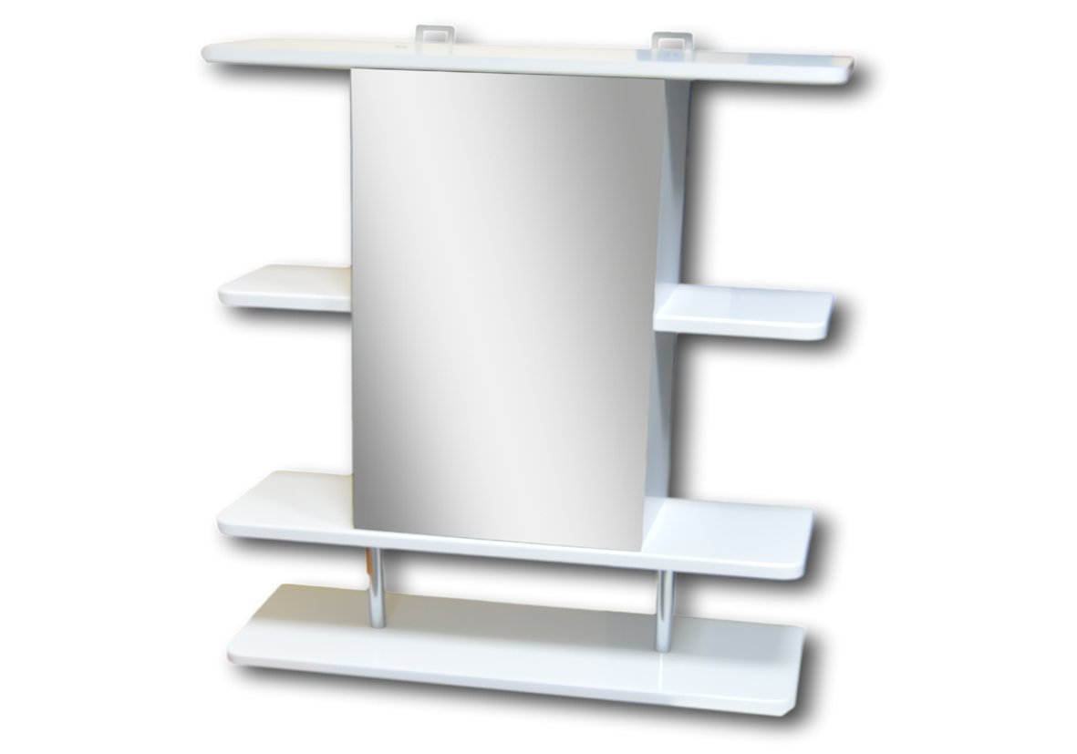 

Гамма Шкаф с зеркалом для ванной 67.10 с дополнительной полкой (белый, правый)