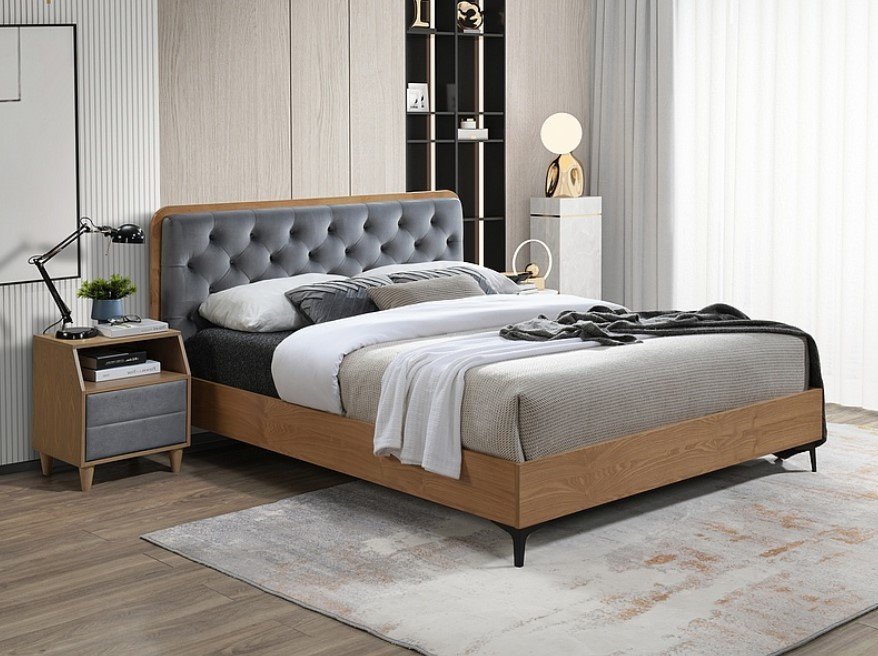 

Кровать Signal Donna Velvet 160х200 (серый/дуб)