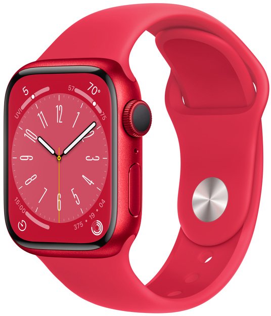 

Умные часы Apple Watch Series 8 41 мм (алюминиевый корпус, красный/красный, спортивные силиконовые ремешки S/M + M/L)