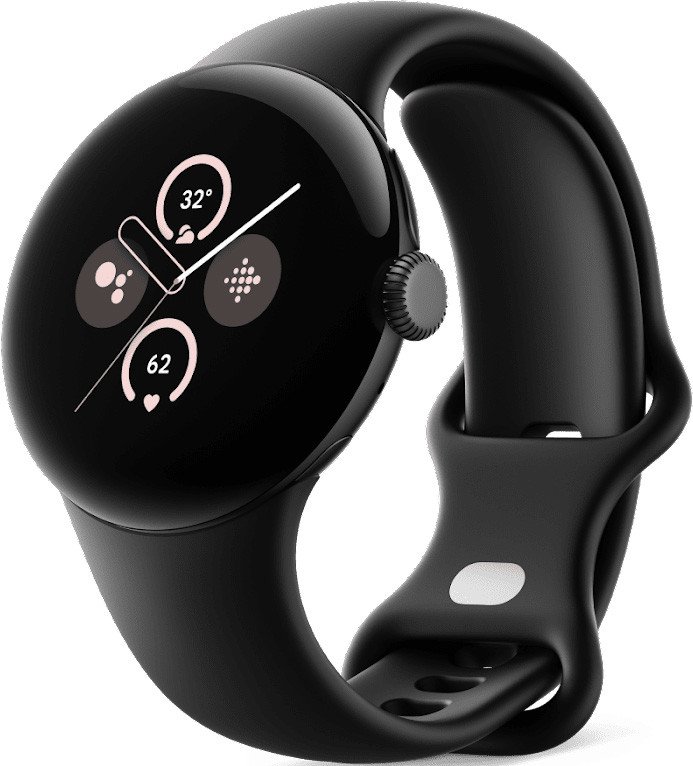 

Умные часы Google Pixel Watch 2 (матовый черный/обсидиан, спортивный силиконовый ремешок)