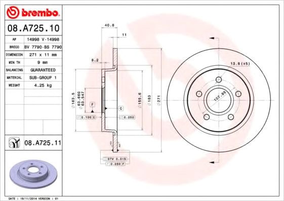 

Brembo 08A72510