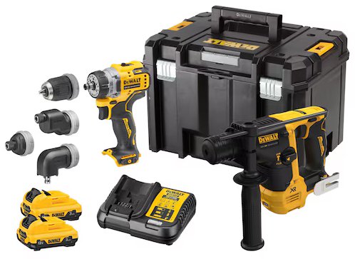 

DeWalt DCK2101L2T (шуруповерт, перфоратор, 2 АКБ, кейс)