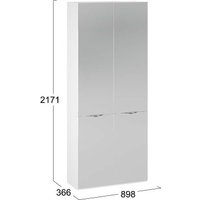 Шкаф распашной Трия Глосс 366 СМ-319.07.014 (белый жемчуг/белый глянец)