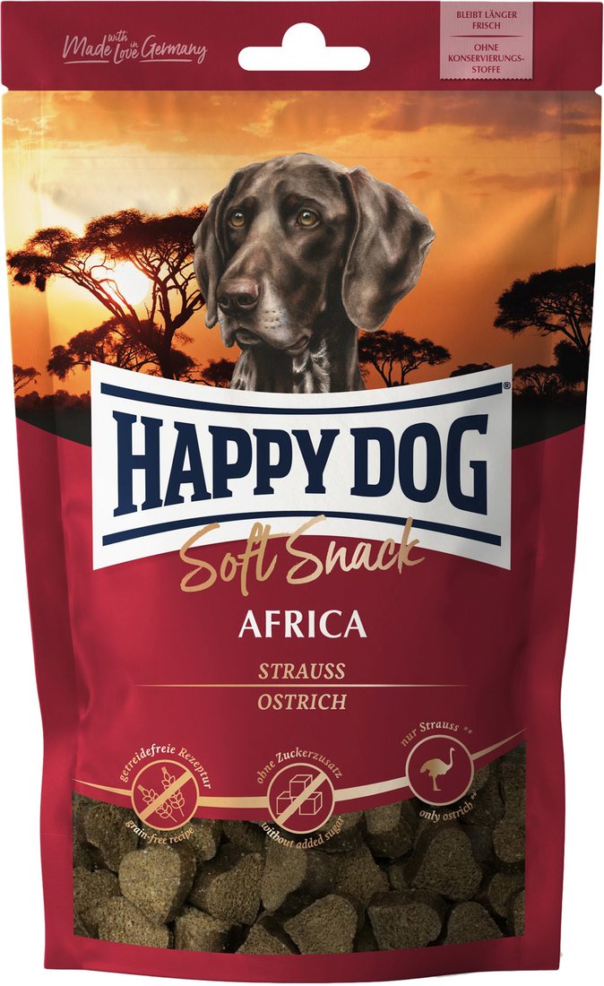 

Лакомство для собак Happy Dog Soft Snack Africa Ostrich 100 г