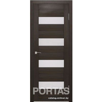 Межкомнатная дверь Portas S23 80x200 (орех шоколад, стекло мателюкс матовое)