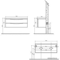  BelBagno Тумба под умывальник Etna-1200-2C-SO-BL-P (bianco lucido)