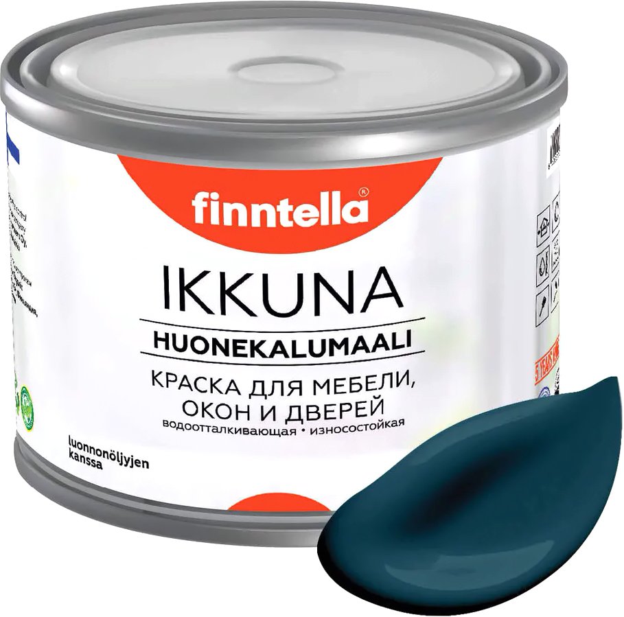 

Краска Finntella Ikkuna Valtameri F-34-1-1-FL010 0.9 л (темно-бирюзовый)