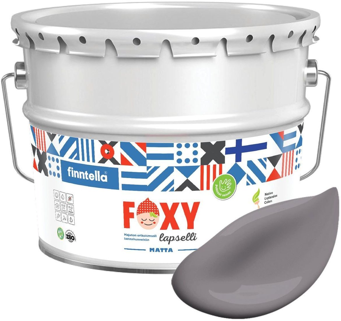 

Краска Finntella Foxy Lapselli Matte Tie F-50-1-9-FL242 9 л (серый)