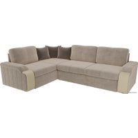 Угловой диван Лига диванов Николь 102970 (левый, велюр, бежевый)