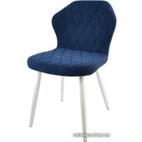 Стул Гальваник Бергамо (эмаль белый муар/Catania Dark Blue)