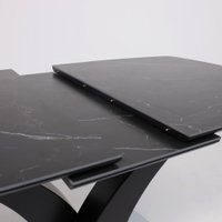 Кухонный стол Аврора Нотр Дам Moderne 1400/1800x850 (камень черный Greys Black /черный матовый)