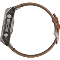 Умные часы Garmin Fenix 8 Sapphire 51мм (титановый, каштановый кожаный ремешок)