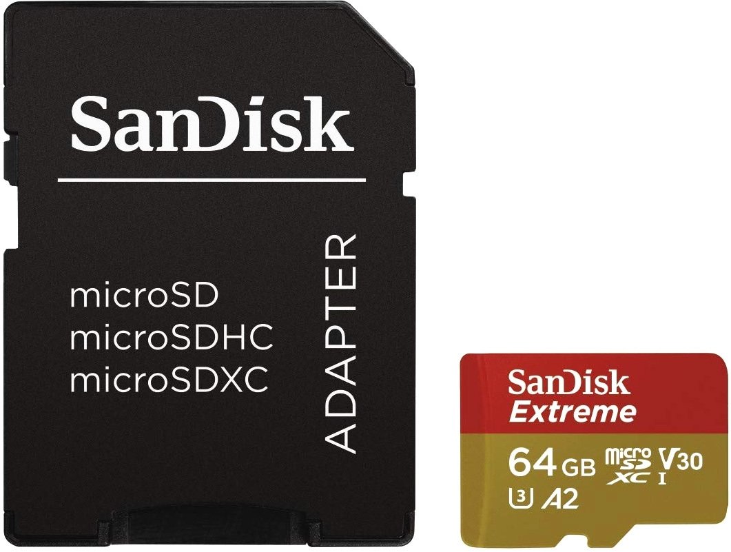 

Карта памяти SanDisk Extreme microSDXC SDSQXA2-064G-GN6AA 64GB (с адаптером)