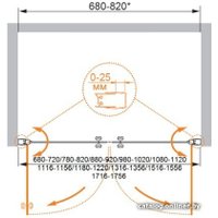 Душевая дверь Cezares Elena-W-B-2-90-P-Cr