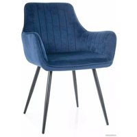 Стул с подлокотниками Signal Apple Velvet Bluvel 86 (синий/черный)